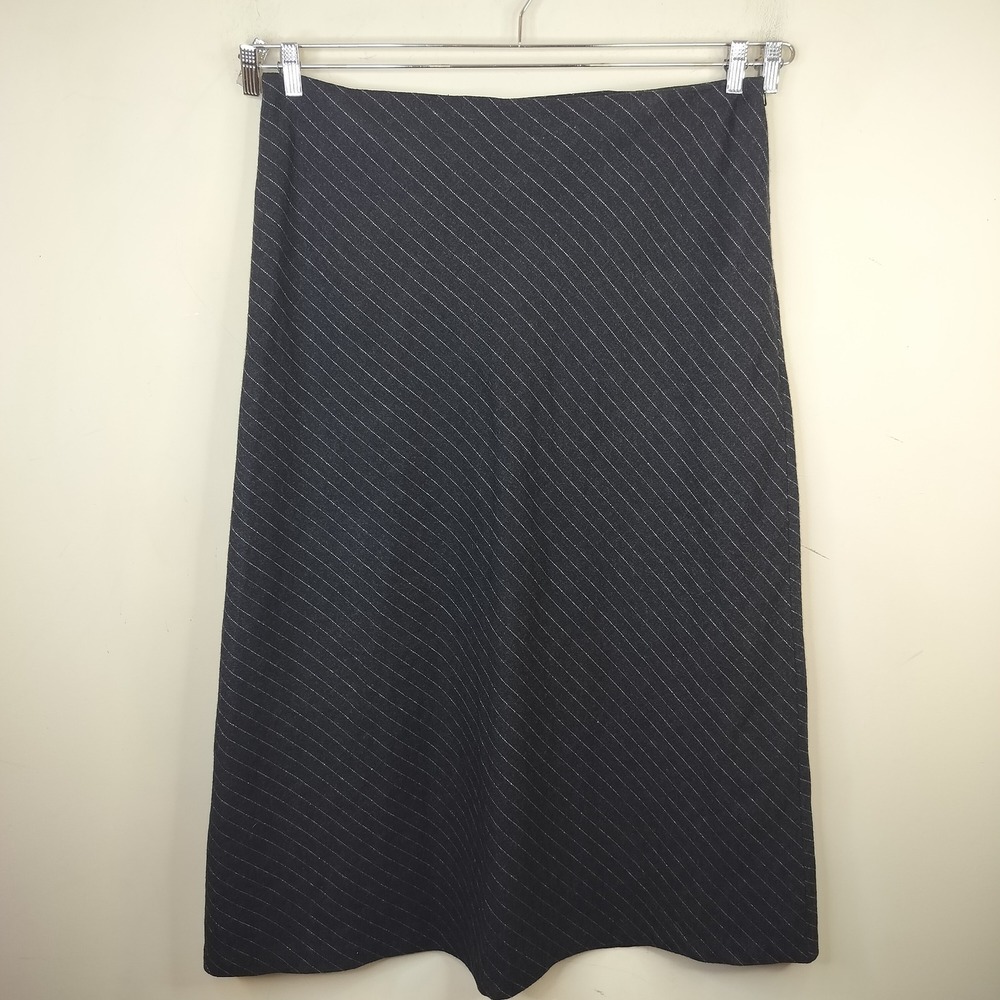 Old Navy Wool Pinstripe Maxi Skirt Size 20 Charcoal Gray Fall Career Preppy NEW
